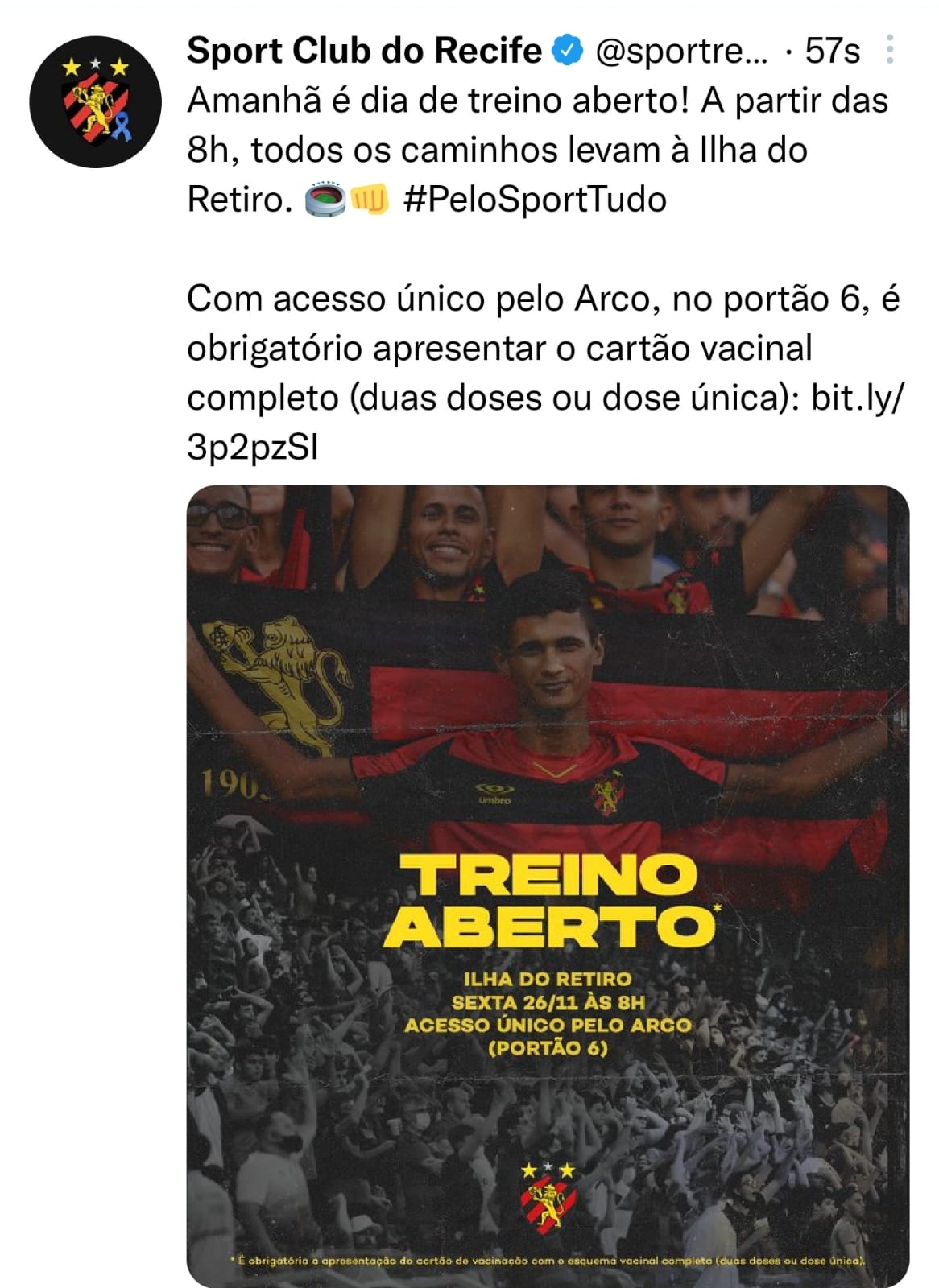 Divulgação Twitter do clube